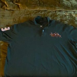 Classic rare group polo players Forest green